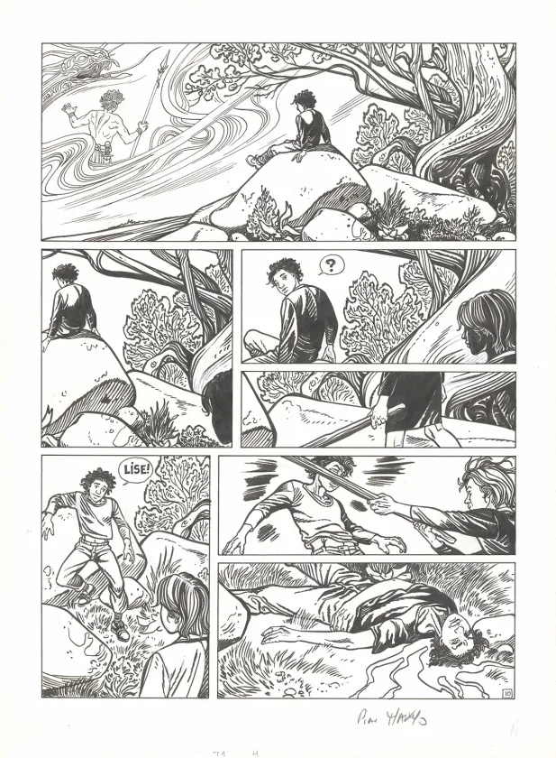 Planche noir et blanc, L'Histoire de chaque jour, Lise a souvent peur (T.1), Pierre Makyo