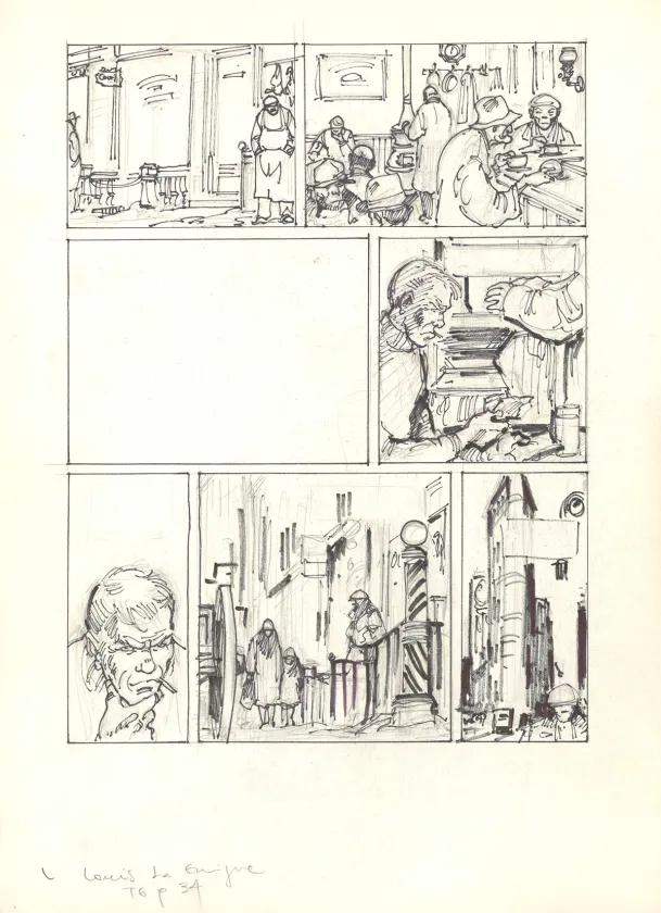 Illustration noir et blanc, Louis la Guigne, Charleston (T.6), Jean-Paul Dethorey