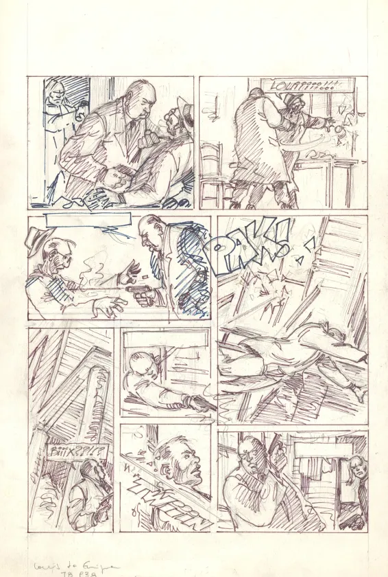 Black and white illustration, Louis la Guigne, Fureur (T.8), Jean-Paul Dethorey
