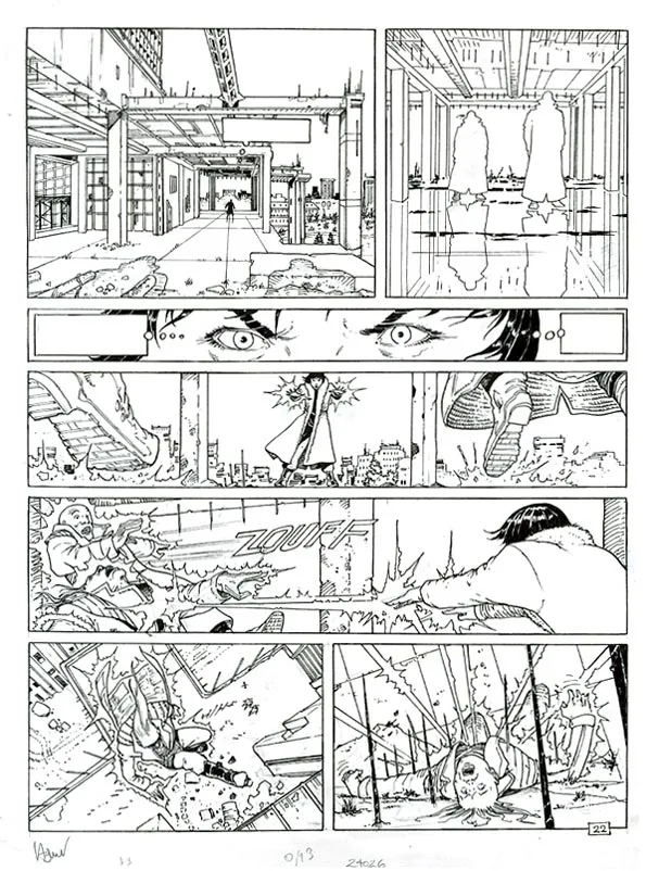 Black and white original page, La Malédiction de Zener, Le Clan des embaumeurs (T.2), Philippe Adamov