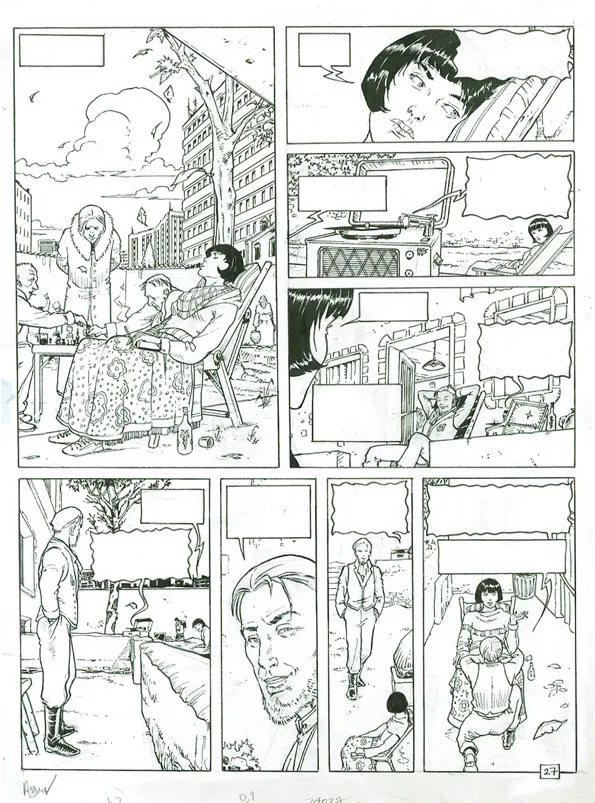 Black and white original page, La Malédiction de Zener, Le Clan des embaumeurs (T.2), Philippe Adamov