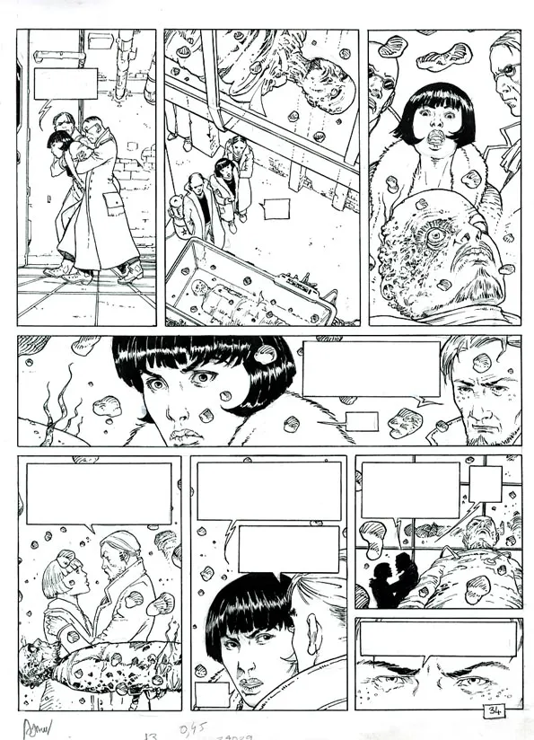 Black and white original page, La Malédiction de Zener, Le Clan des embaumeurs (T.2), Philippe Adamov