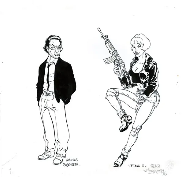 Illustration noir et blanc, Tatiana K., Félix Meynet