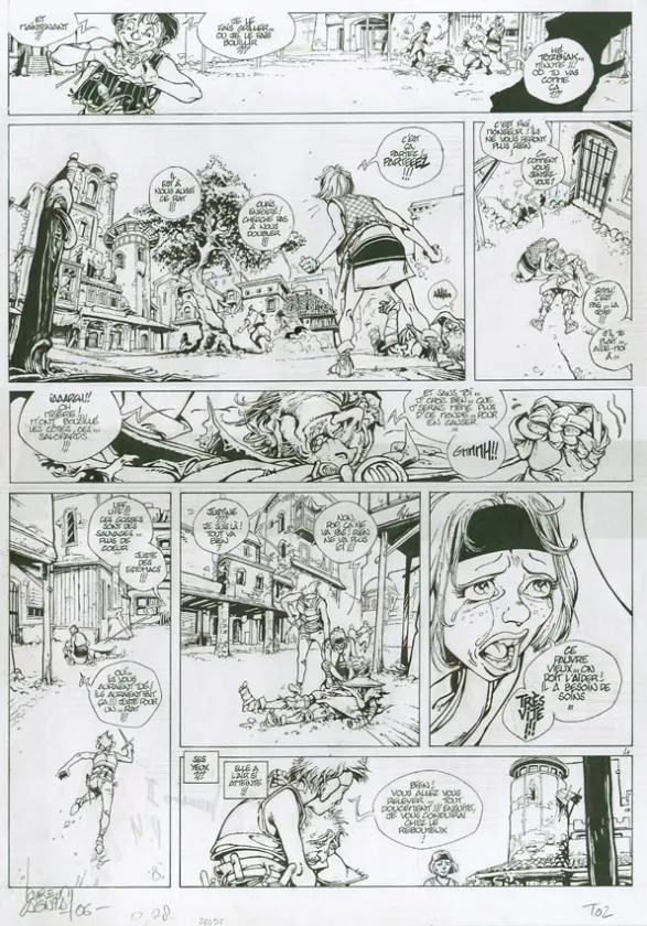 Black and white original page, Vauriens, Dame Brèche-Dent (T.2), Laurent Cagniat