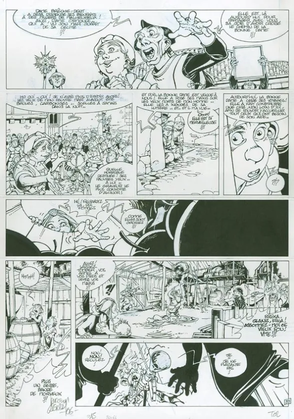 Planche noir et blanc, Vauriens, Dame Brèche-Dent (T.2), Laurent Cagniat