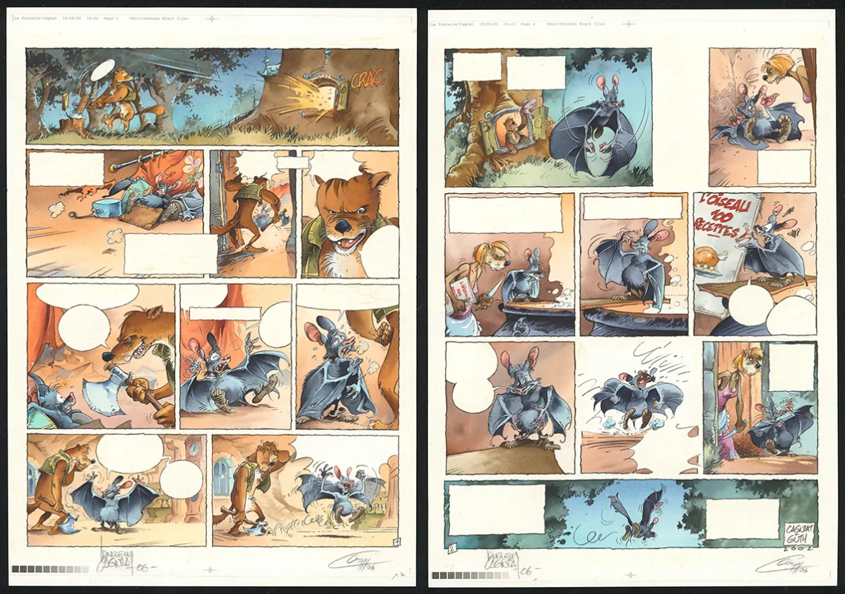 Planche couleur, La Fontaine aux fables, Volume 1 (T.1), Laurent Cagniat