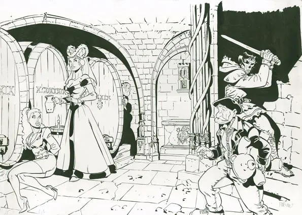 Illustration noir et blanc, Fanfoué des Pnottas, Félix Meynet