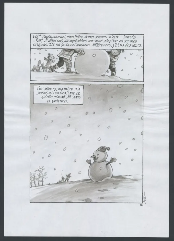 Black and white original page, Couleur de peau : miel, Tome 1 (T.1),  Jung