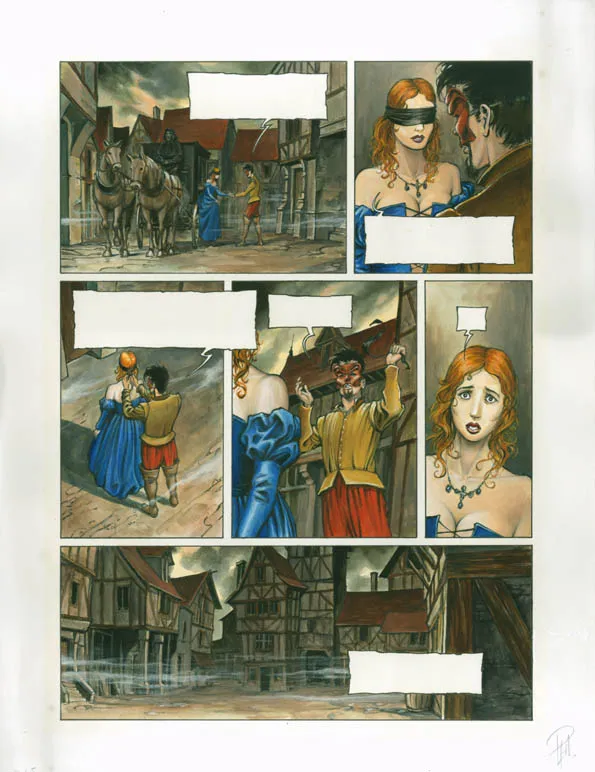 Colored original page, Les Passants du clair de lune, Le chant du bouc (T.2), Laurent Paturaud