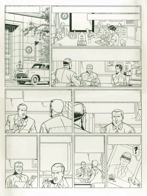 Black and white original page, Blake et Mortimer, La Malédiction des trente deniers - Tome un (T.19), René Sterne