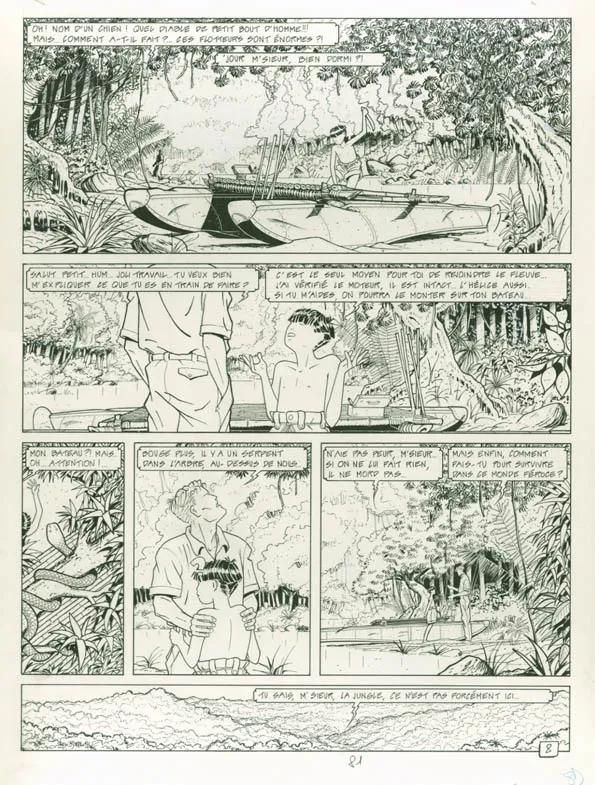 Black and white original page, Adler, René Sterne