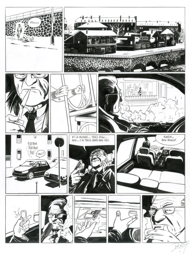 Black and white original page, Commandant Achab, Né pour mourir (T.1), Stéphane Douay