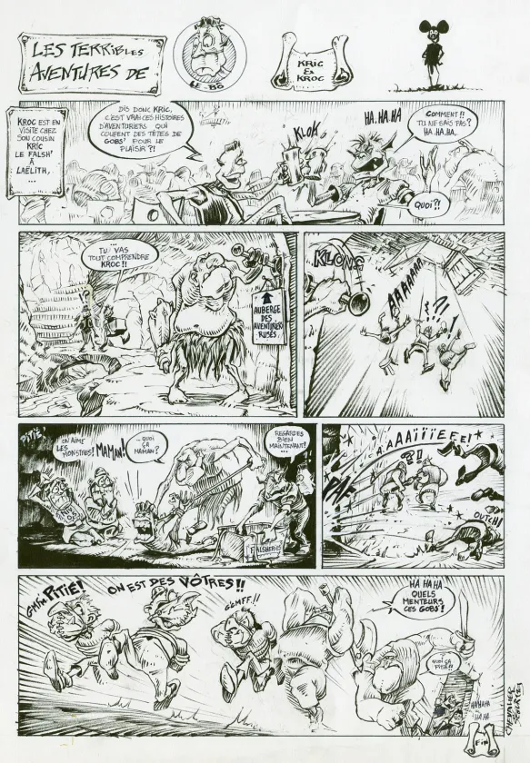 Planche noir et blanc, Kroc le bô, Thierry Ségur