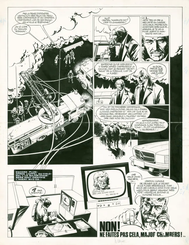 Planche noir et blanc, Bruno Brazil, Quitte ou double pour Alak 6 (T.9), William Vance