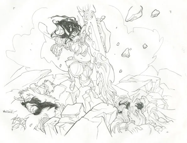 Black and white illustration, Daisies - Affogato All' Amarena, Claire Wendling