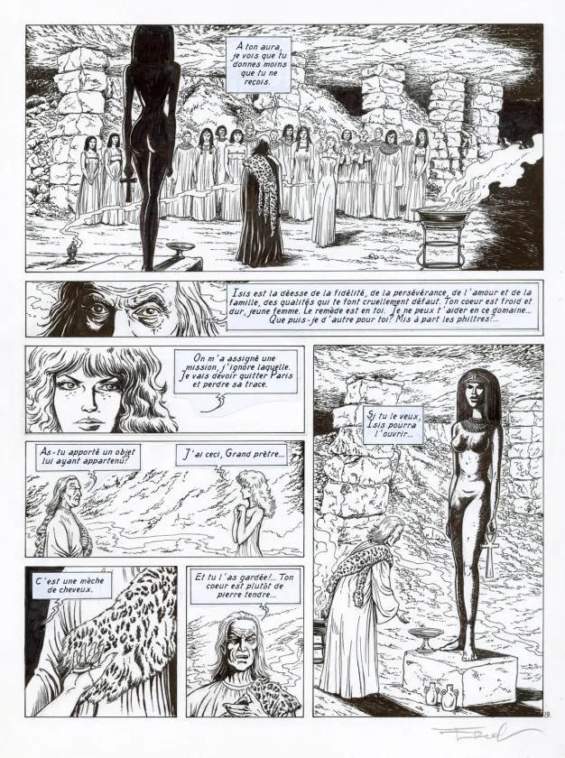Black and white original page, Claymore,  Ersel