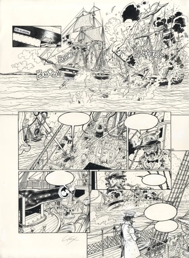 Black and white original page, Hauteville House, USS Kearsarge (T.5), Thierry Gioux