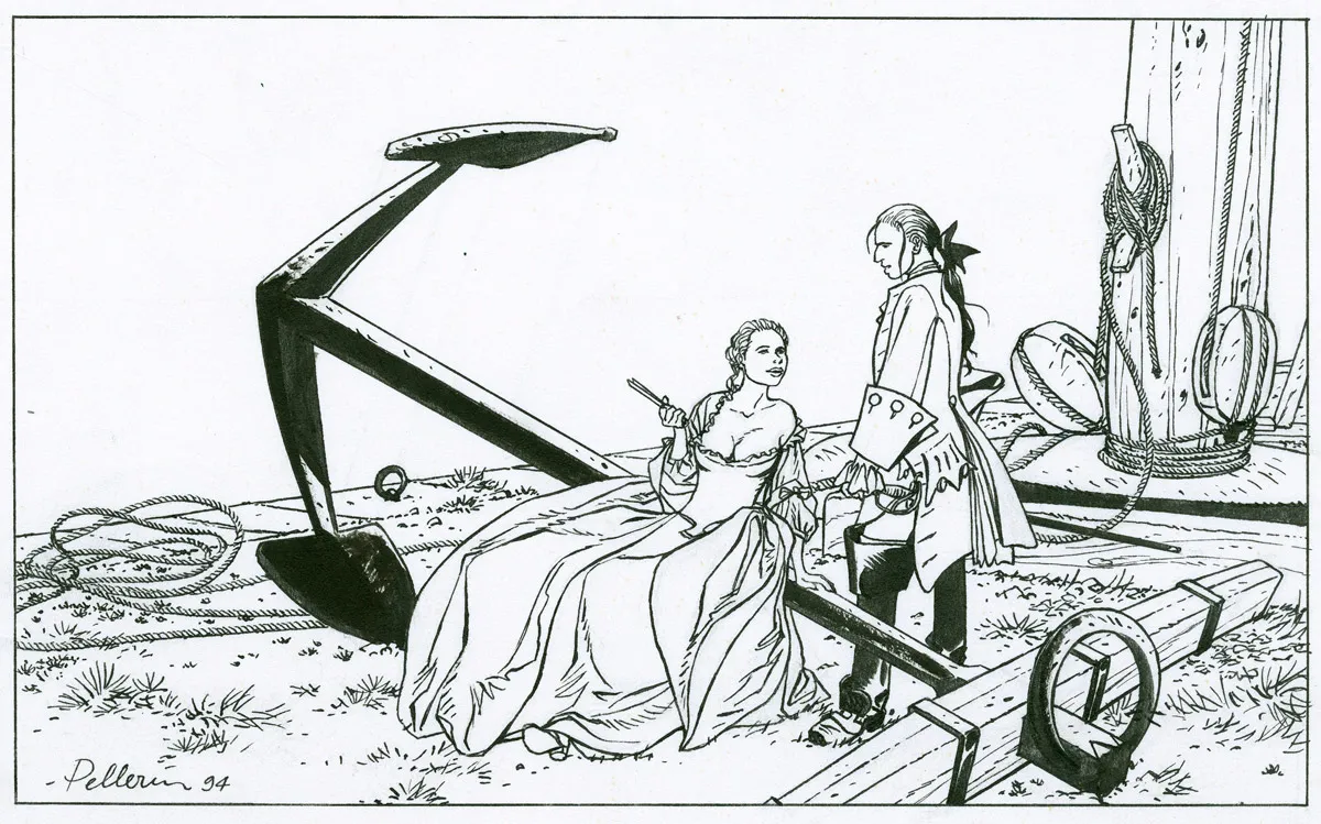 Black and white illustration, L'Épervier, Patrice Pellerin