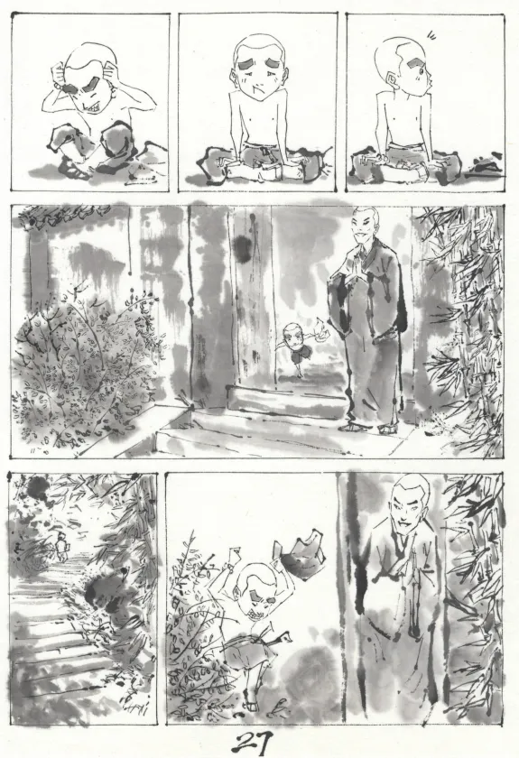 Planche noir et blanc, La Voie de la sagesse, Le printemps de poussière (T.1), An Ji