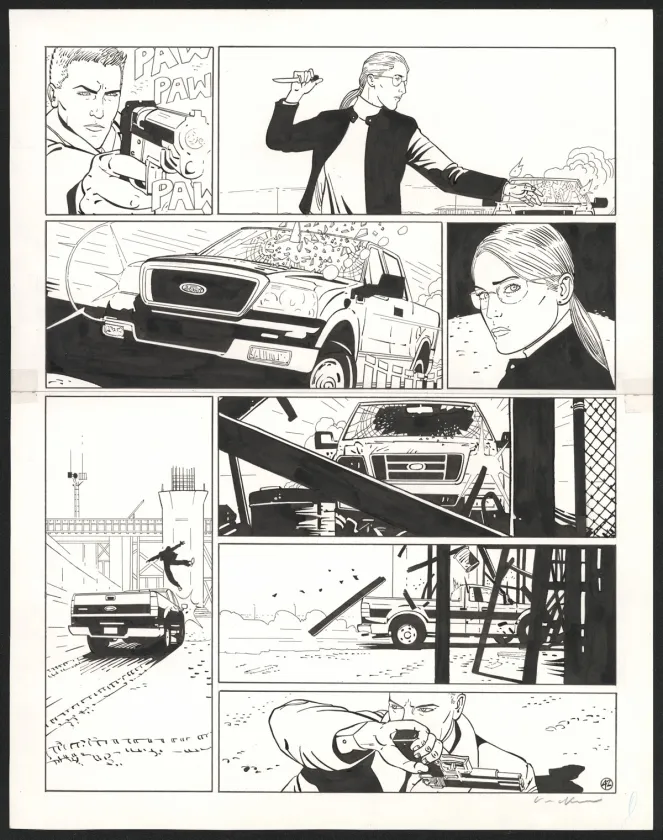 Planche noir et blanc, I.R.$., Le Corrupteur (T.6), Bernard Vrancken