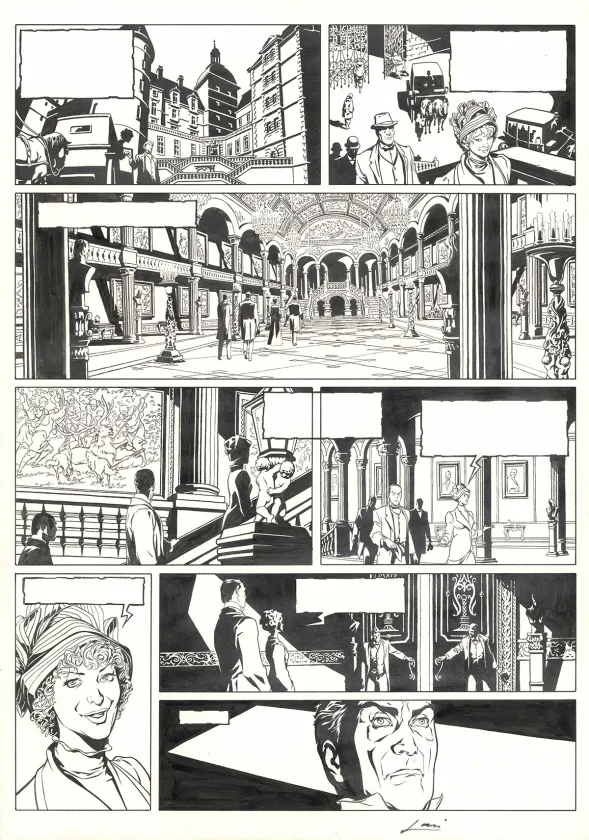 Black and white original page, Sherlock Holmes & les vampires de Londres, L'appel du sang (T.1),  Laci