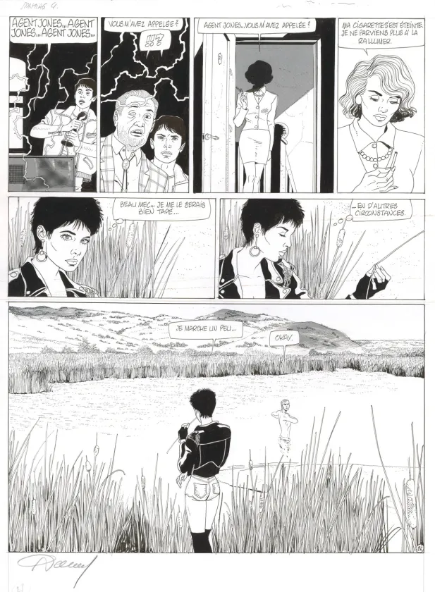Planche noir et blanc, Santiag, De l'autre côté du Rio  (T.4),  Renaud