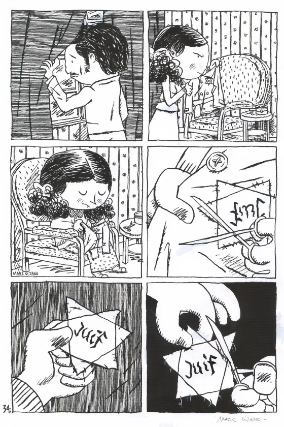 Planche noir et blanc, L'enfant caché, Marc Lizano