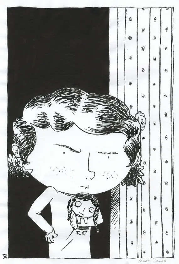 Planche noir et blanc, L'enfant caché, Marc Lizano