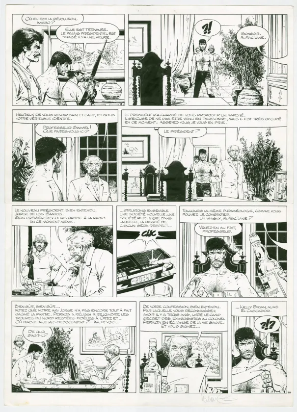 Planche noir et blanc, XIII, El Cascador (T.10), William Vance