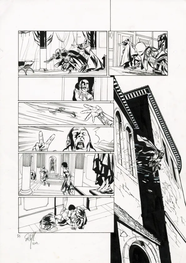 Planche noir et blanc, Assassin's Creed, Aquilus (T.2), Djillali Defali