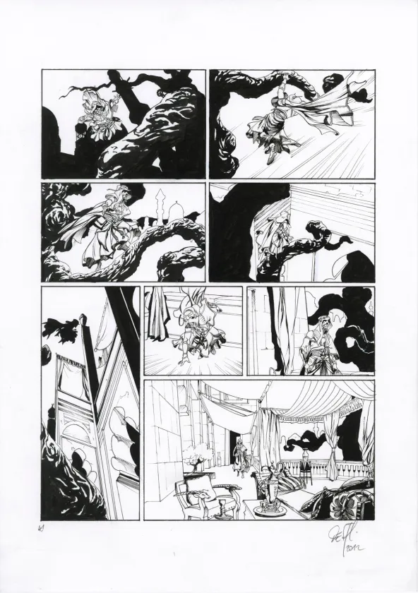 Planche noir et blanc, Assassin's Creed, Hawk (T.4), Djillali Defali