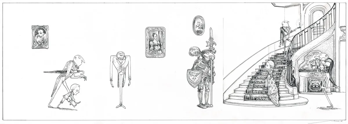 Illustration noir et blanc, L'Étrange Réveillon, Lionel Richerand