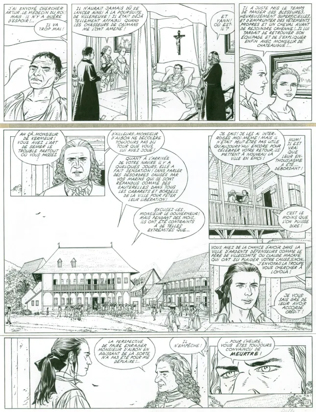 Planche noir et blanc, L'Épervier, Les Larmes de Tlaloc (T.6), Patrice Pellerin