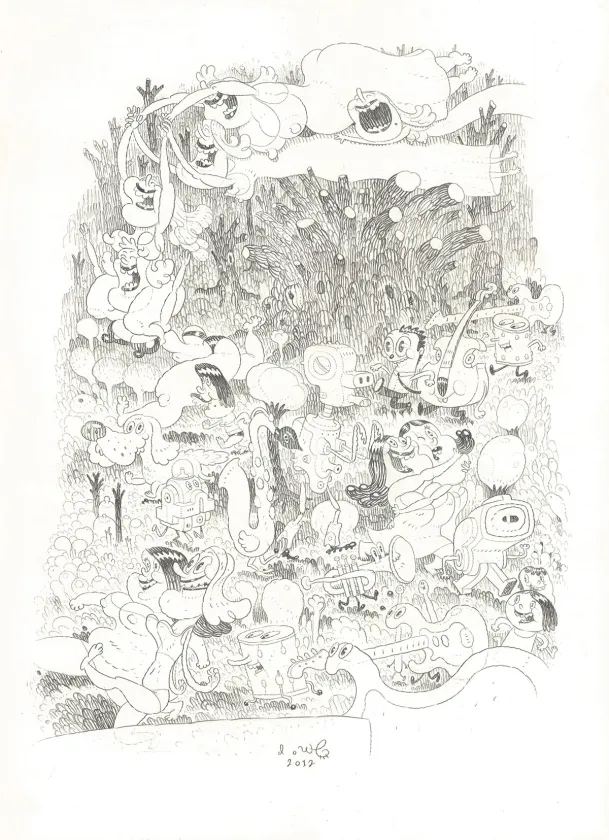 Illustration noir et blanc, Pillowy, the Art of Dave Cooper, Dave Cooper