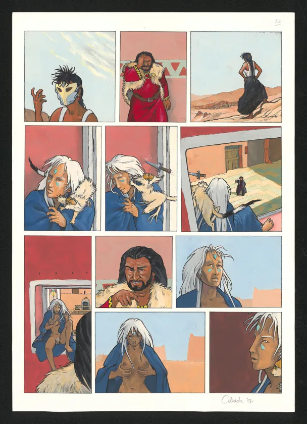 Colored original page, Ishum, La cité des masques (T.1),  Odrade