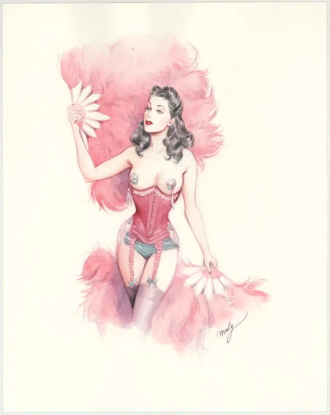 Colored illustration, Pin-up Art, Maly Siri