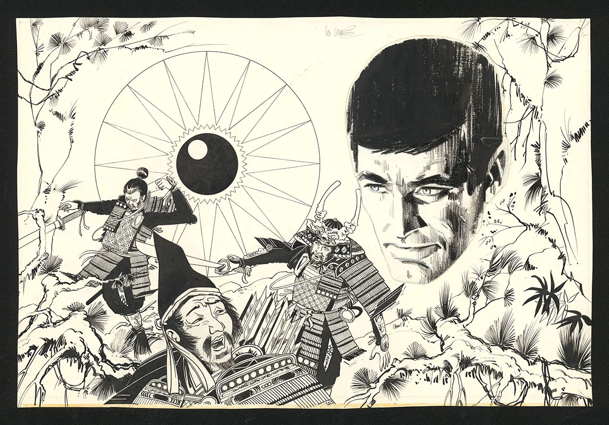 Black and white illustration, Bob Morane, William Vance