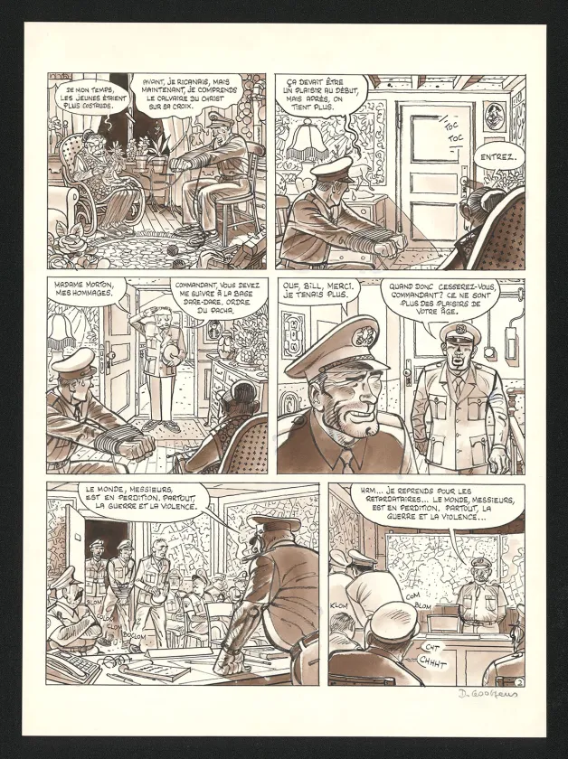 Black and white original page, Voyage au bout de la lune, Daniel Goossens