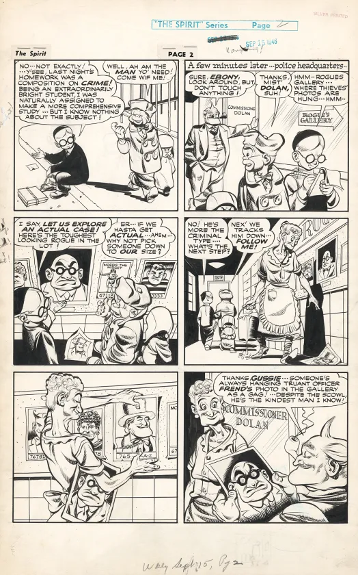 Planche noir et blanc, Le Spirit, Will Eisner