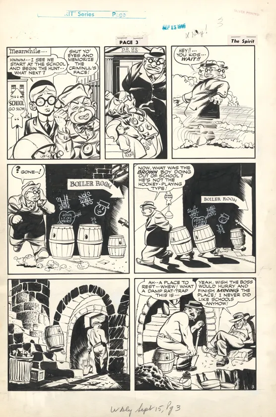 Black and white original page, Le Spirit, Will Eisner