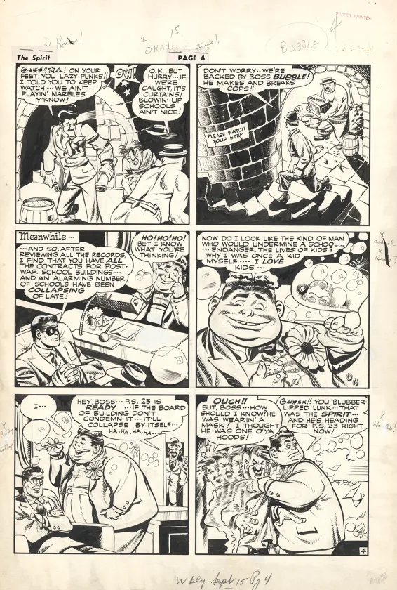 Black and white original page, Le Spirit, Will Eisner