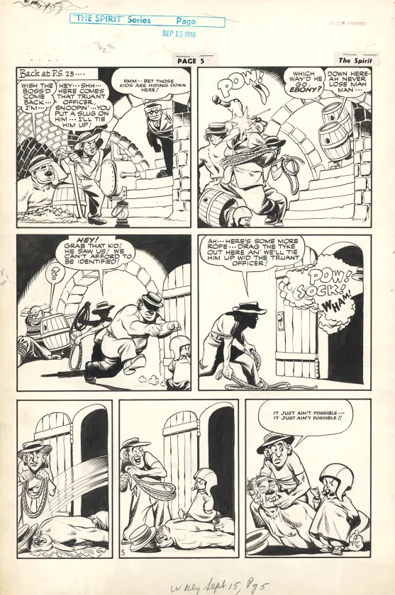 Black and white original page, Le Spirit, Will Eisner