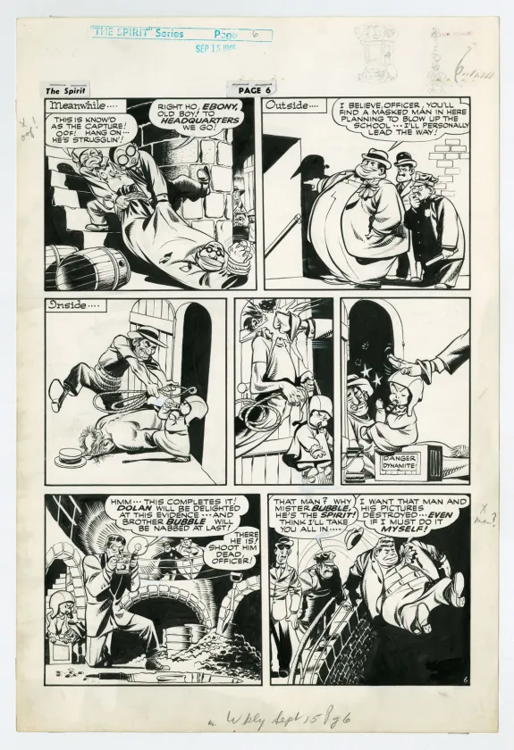 Black and white original page, Le Spirit, Will Eisner
