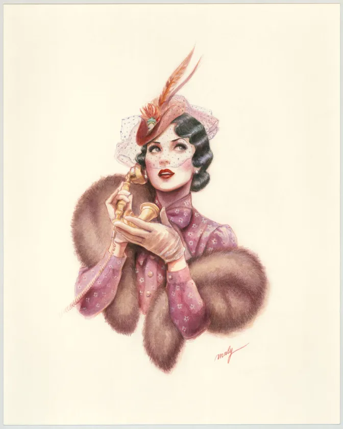 Colored illustration, Pin-up Art, Maly Siri