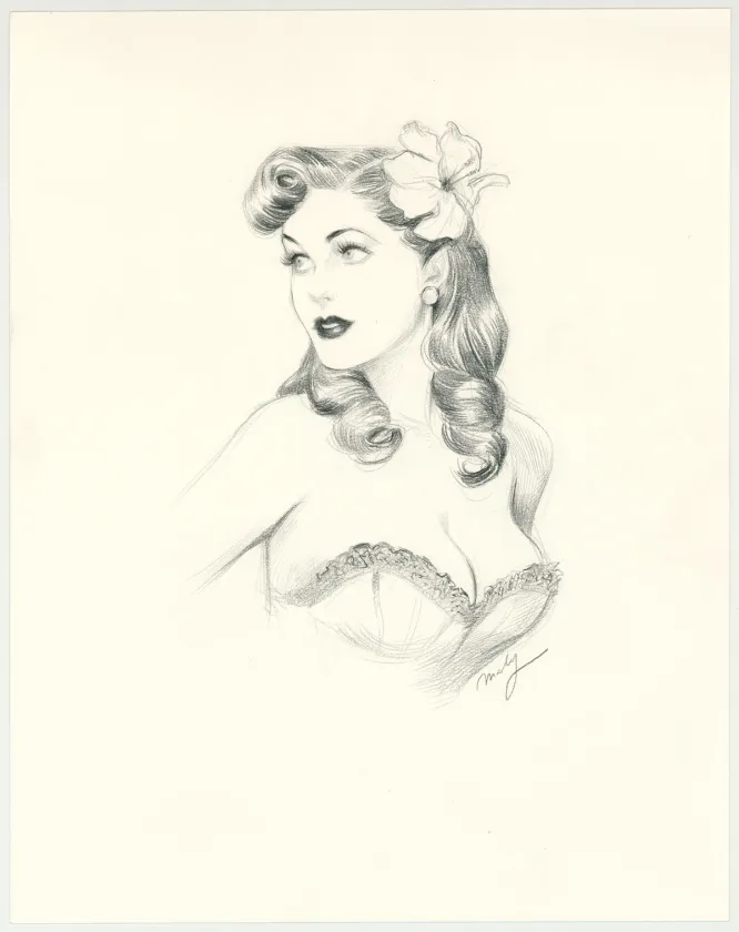 Colored illustration, Pin-up Art, Maly Siri