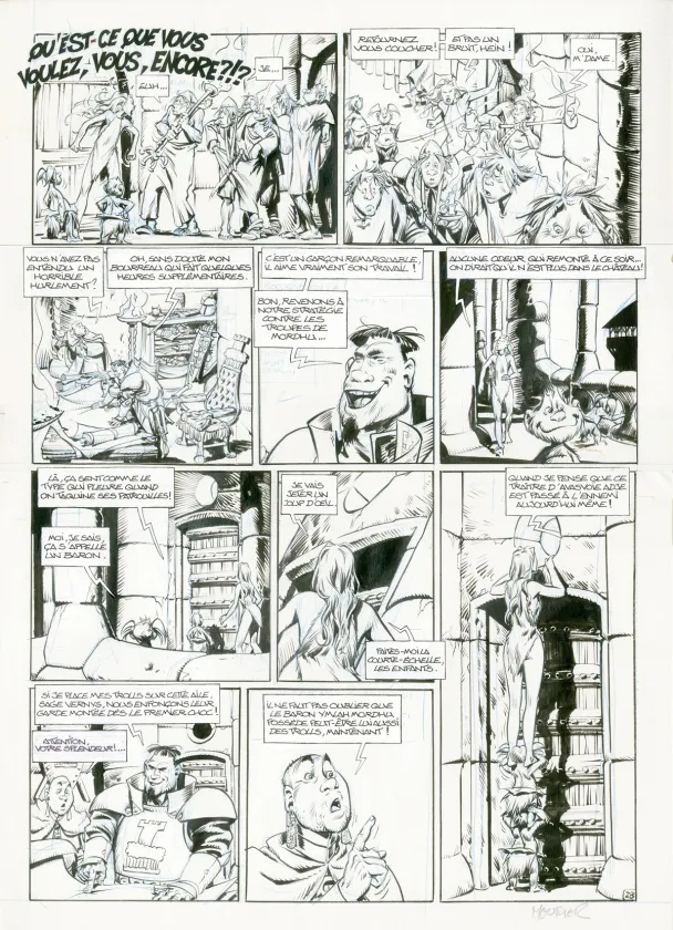 Planche noir et blanc, Trolls de Troy, Trolls dans la Brume (T.6), Jean-Louis Mourier