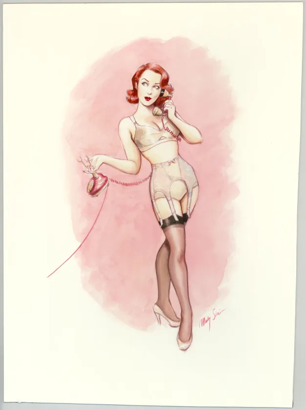 Colored illustration, Pin-up Art, Maly Siri