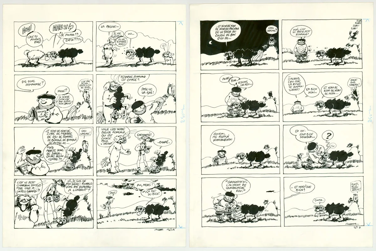 Planche noir et blanc, Le Génie des alpages , Dans les nuages (T.8),  F'murr