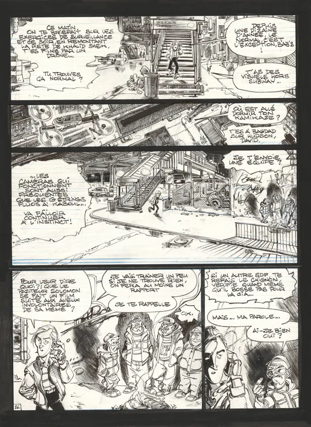 Black and white original page, Soda, Résurrection (T.13),  Dan