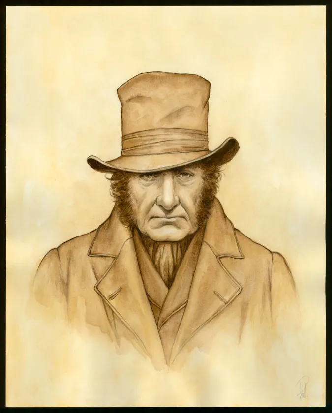 Illustration couleur, Victor Hugo, aux Frontières de l'Exil, Laurent Paturaud
